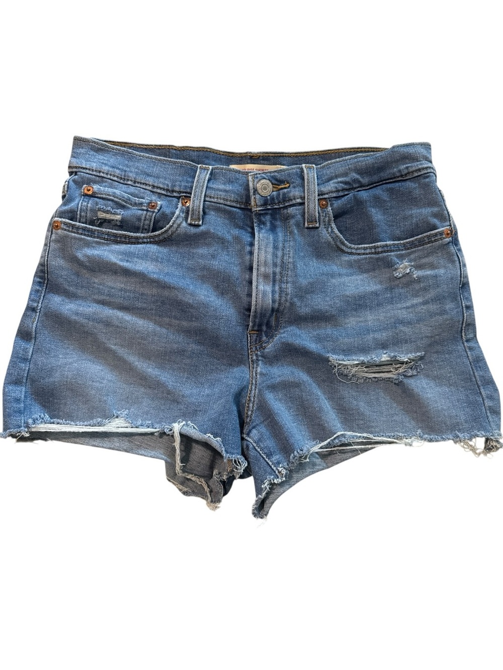 Levi's High Rise Shorts | Size 30 | Medium Wash‎ Distressed